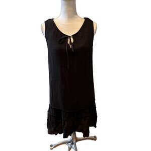 Boutique brand Red Haute Casual Gauzy Tiered Sleeveless Dress Black